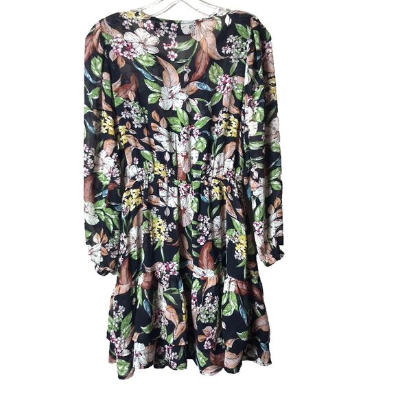 NWOT Code X Mode Woman's Multicolored Floral Sheer Dress With Pockets Size XS - Picture 2 of 11
